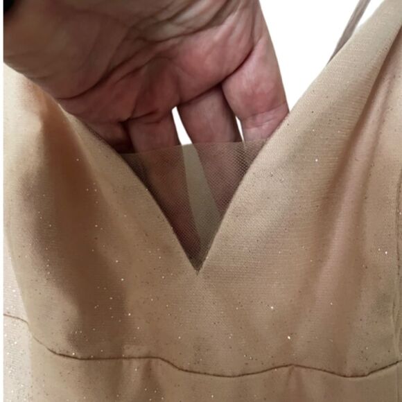 Jules & Cleo lace up glitter tule ball gown ROSEGOLD SIZE 18 - Picture 9 of 16